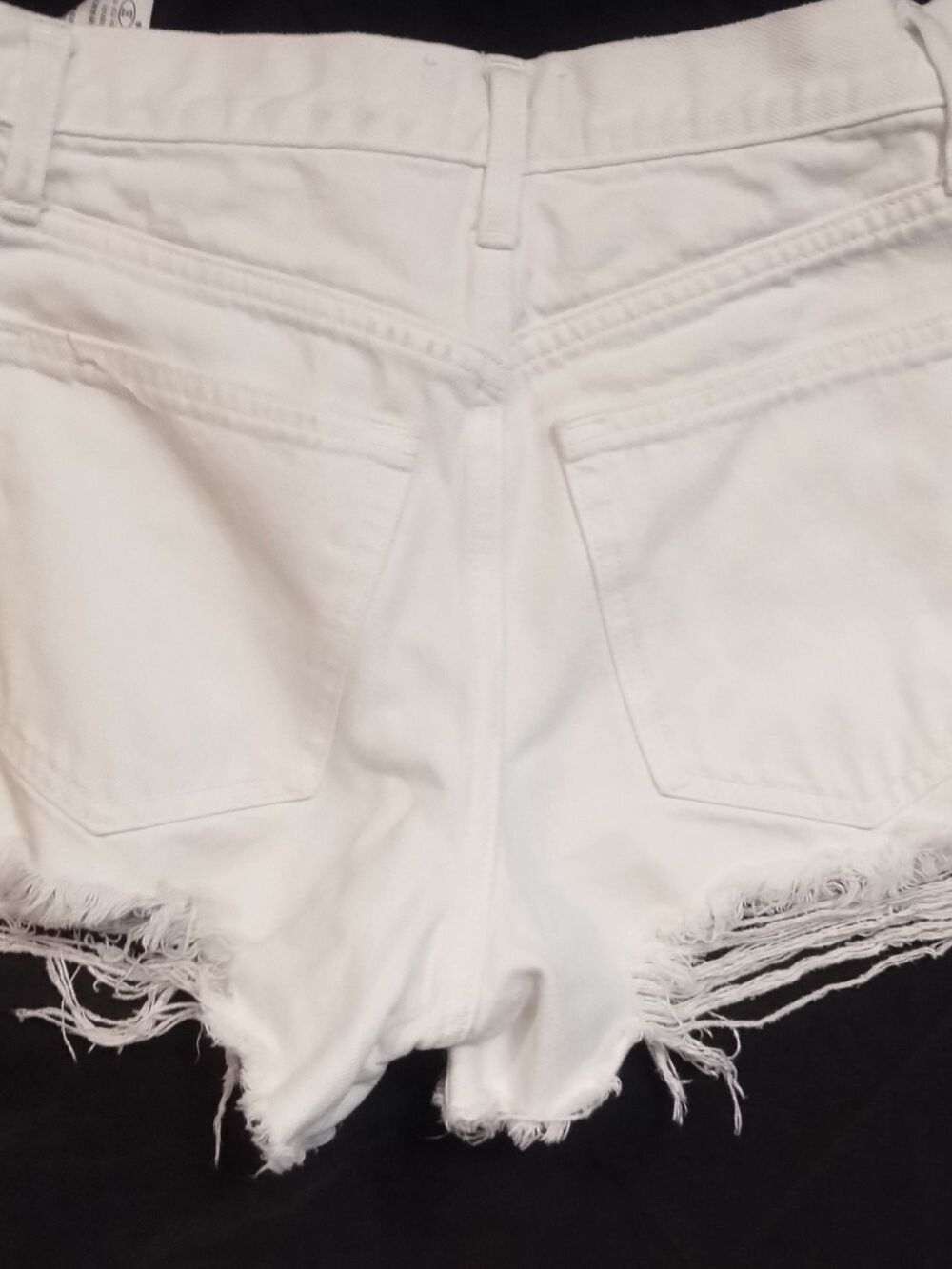 Abercrombie Fitch White Frayed Denim Cutoff Shorts Annie Hi Size 26 - Picture 3 of 4